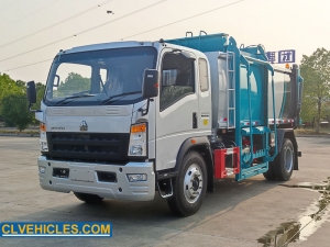 camion à ordures à compacteur à chargement latéral